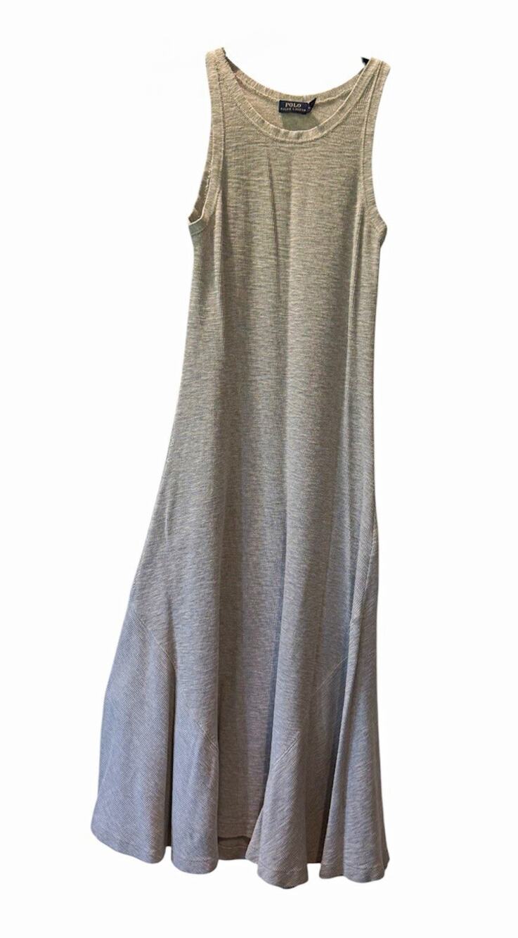 Polo Ralph Lauren Gray Ribbed Maxi Tank Dress